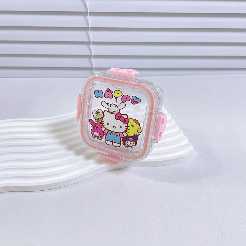 迷你收纳盒透明儿童水果分装盒便捷外带酱料咸菜保鲜盒卡通密封盒|undefined