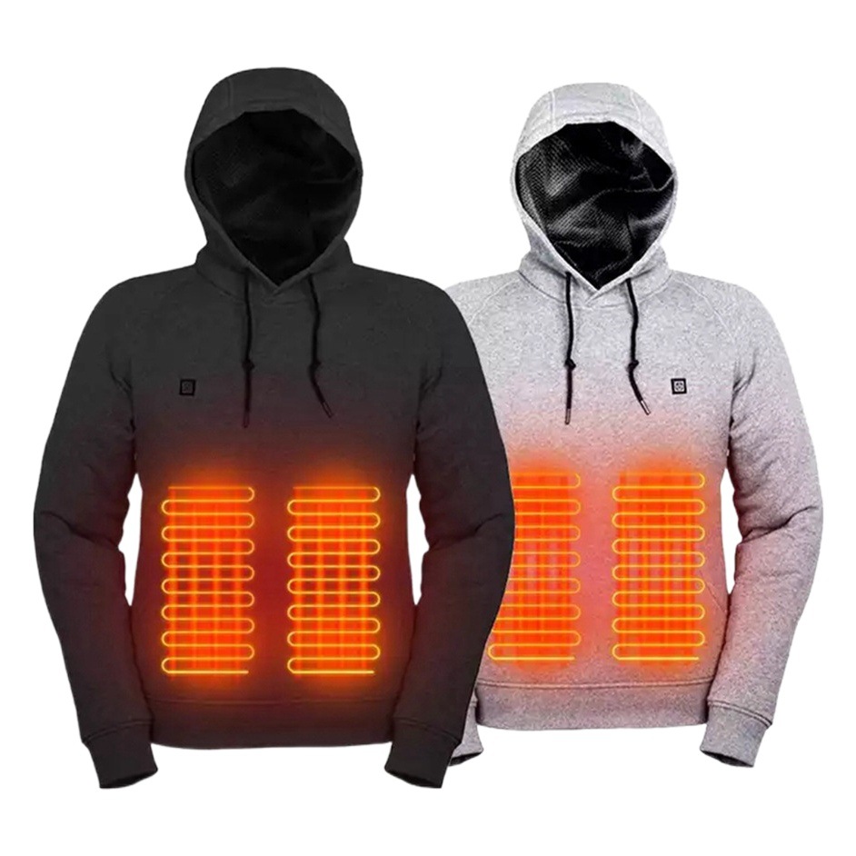 Calentamiento USB para hombres transfronterizos más suéter de terciopelo cálido ropa de ocio al aire libre calefacción eléctrica con capucha suéter calefactor