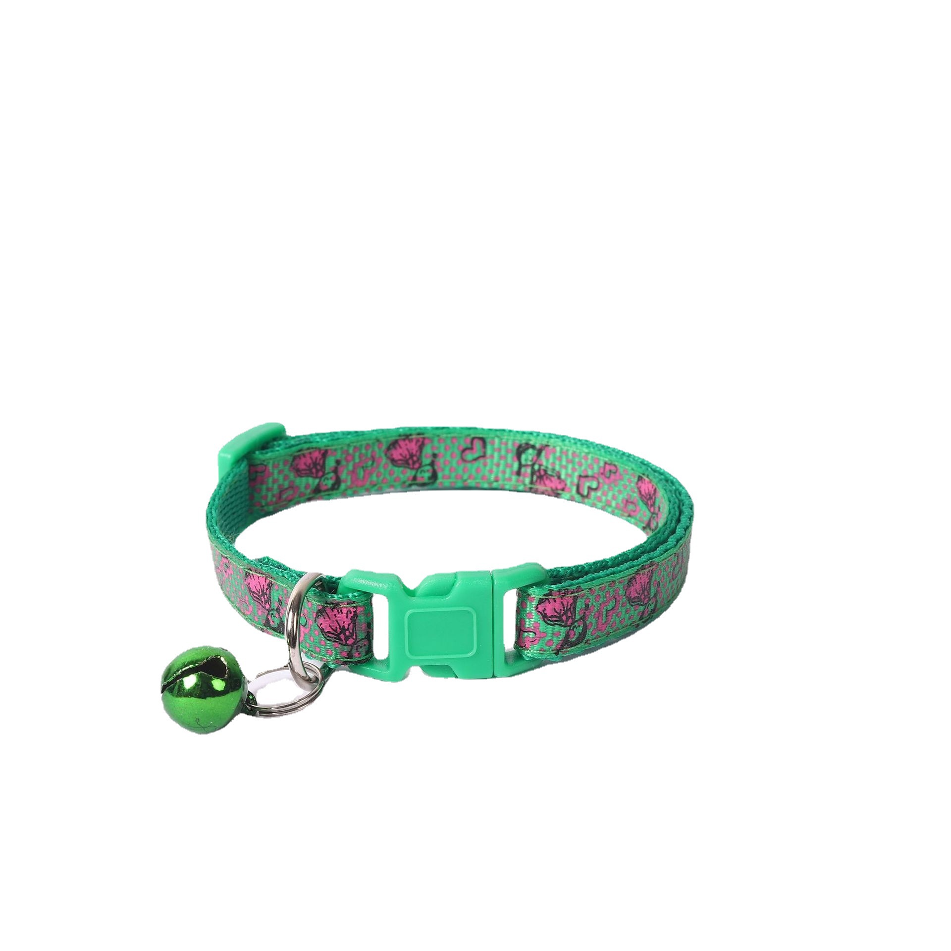 1.0 Pegado collar de perros de mascotas collar de campana de alta calidad botón de color niña gran cantidad de stock de fábrica