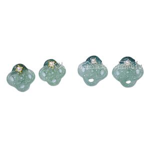 Amazon Aliexpress Supply Natural Jade a Goods Jade Hazardous Earrings Cut Out All-Over 925 Silver Earrings