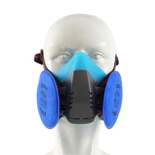 Silicone dust and toxin-proof mask with 2097 activated carbon filter cotton for organic vapor, odors, dust, and electric welding fumes.