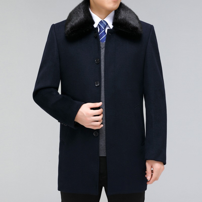 Woolen winter cashmere long woolen coat for boys