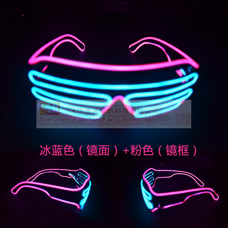 En stock LED gafas luminosas, EL luz fría gafas luminosas persianas de dos colores de luz fría gafas alegría Accesorios