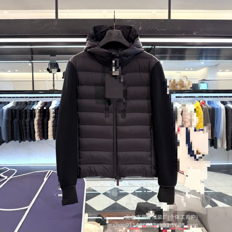 Mengkou Down Jacket Grenoble High-End Black Label Ski Men's Knitted 90 White Goose Down Jacket with Hood Mengkou Down Jacket Grenoble High-End Black Label Ski Men's Knitted 90 White Goose Down Jacket with Hood