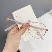 新款小红书金属平光眼镜近视眼镜素颜显瘦眼镜韩版防蓝光眼镜批发