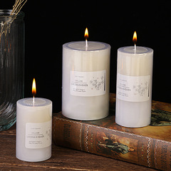 Classic European ivory white large pillar scented candles wholesale for weddings, hotels, and decorations - smokeless, fragrant, and cross-border.