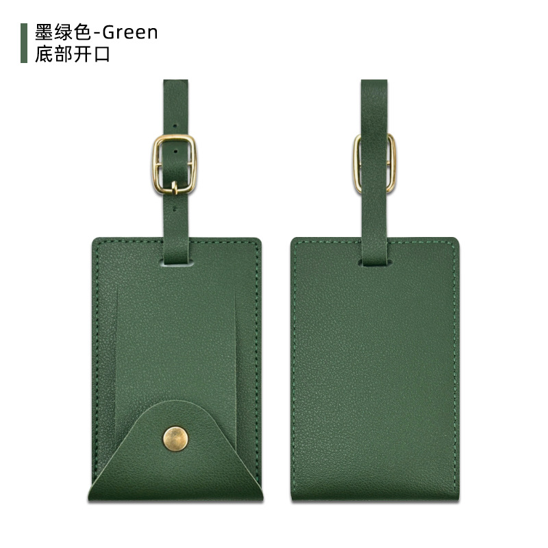 Transfronterizo spot pu doble cara gruesa tarjeta de embarque de cuero dorado cierre cuatro cierre puede fijar logotipo con tarjeta de papel tarjeta de equipaje
