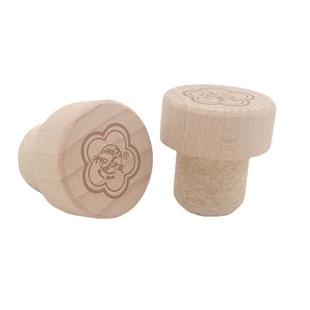 Factory Direct Supply red wine cork wooden cover cork wine bottle stopper red and white wine bottle polymer stopper laser carved LOGO