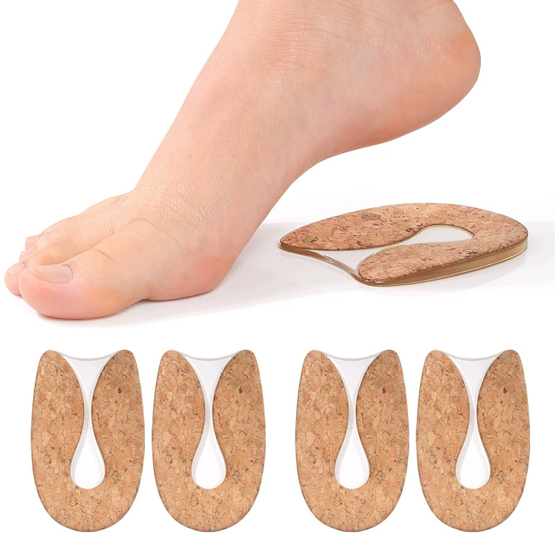 Силиконовые накладки на пятку, прозрачные спортивные амортизирующие накладки для увеличения роста, вкладыши для обуви, U-образные накладки на пятку, полиуретановые накладки на пятку половинного размера