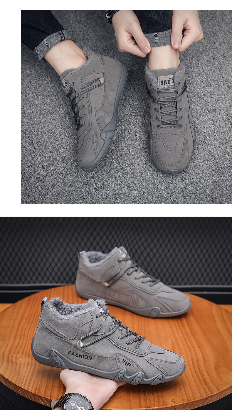 Scarpe in cotone a cinque dita 2023 Scarpe invernali in velluto antiscivolo da uomo Stivali in cotone caldo casual da giovane di media altezza Stivali corti alla moda_voghion.com