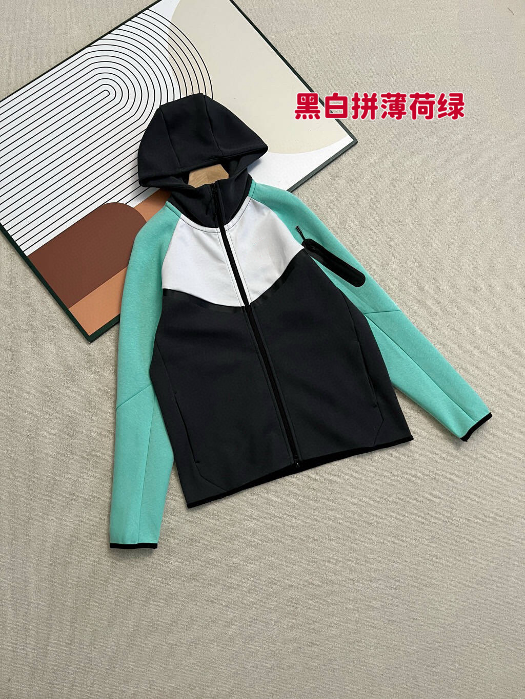 25春秋カジュアルスポーツラミネートTECH FIEECEテクノロジージッパースーツジャケットとスウェットパンツ950+496