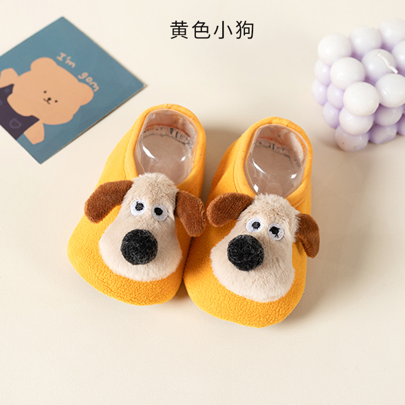 Grueso lindo cachorro bebé piso calcetines antideslizante suave fondo de dibujos animados educación temprana zapatos de bebé Niño Zapatos Calcetines