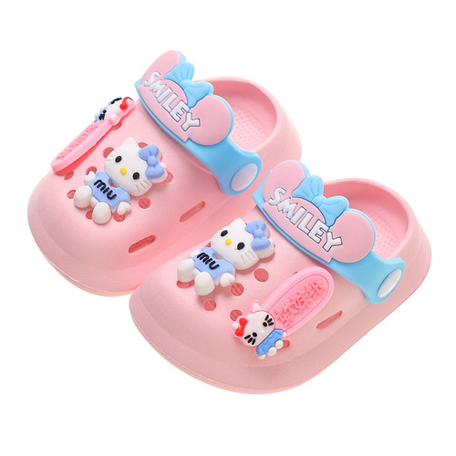 Children's Cartoon Croc Shoes Summer Indoor and Outdoor Little Boy Soft Sole Non-Slip Children's Home Baby Bath Sandals