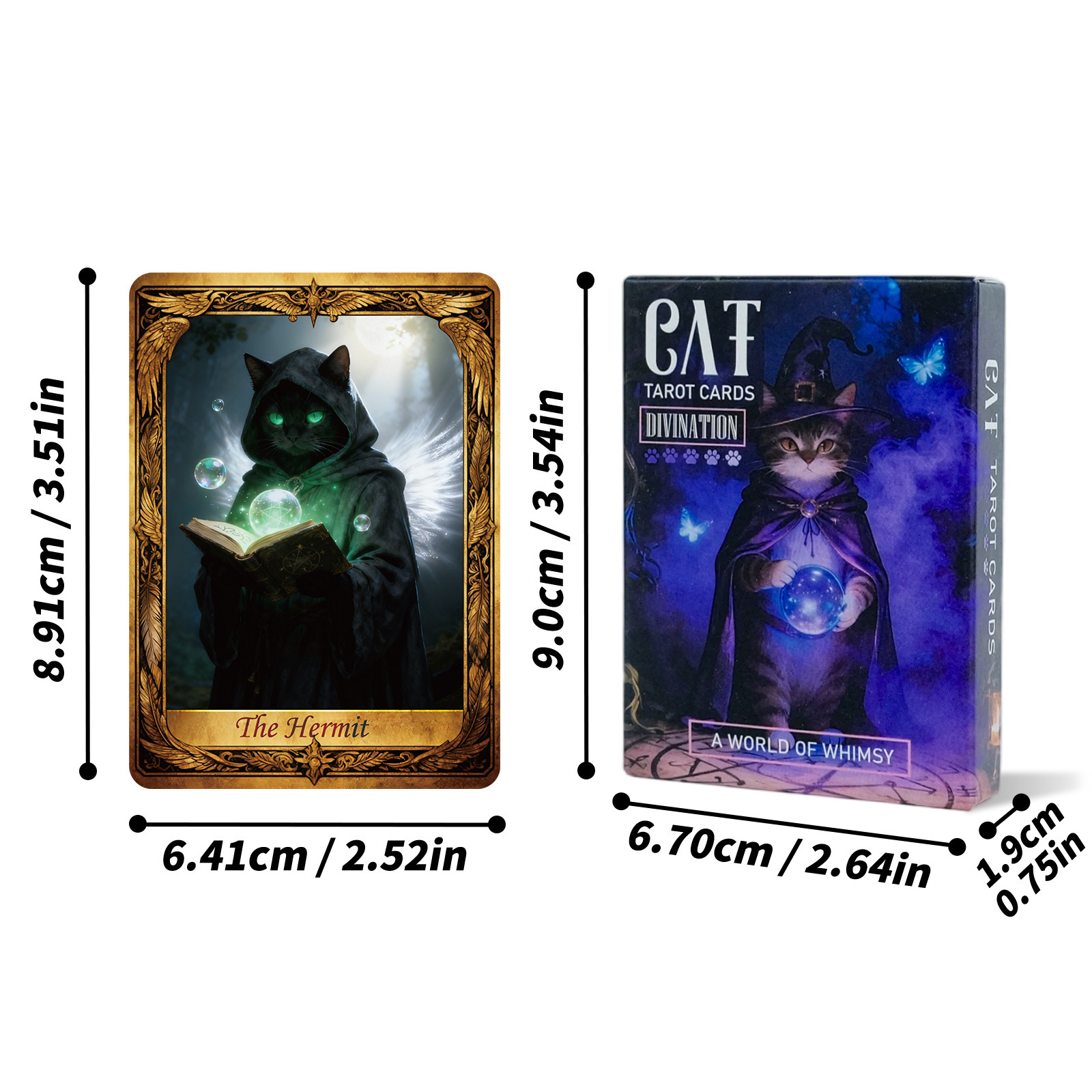 New Sheets Of Whimsical Cat Tarot Board Fun Mysterious Immersive Game Cards_voghion.com