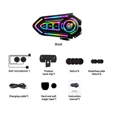 Cross-Border Foreign Trade Helmet Bluetooth Headset, Helmet Bluetooth Intercom Headset, Full-Face Helmet, Half-Face Helmet, Motorcycle Riding Stereo Headset (Motorcycle Helmet Headset) - v18pro-soft-wheat