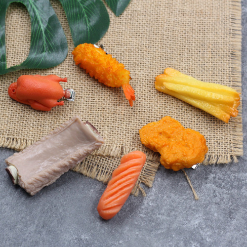 Internet celebrity ribs hairpin source manufacturer PVC simulated roast duck, chicken nuggets, French fries, funny personality side clip headwear