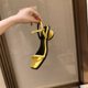 Fairy Style Simple Open Toe High Heels with Square Toe 2023 Summer New All-match Round Thick Heel Elegant Sandals