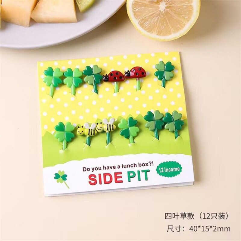 Japón hogar dibujos animados horquilla de fruta creativa para niños animales lindos horquilla de fruta de plástico set Bento stick