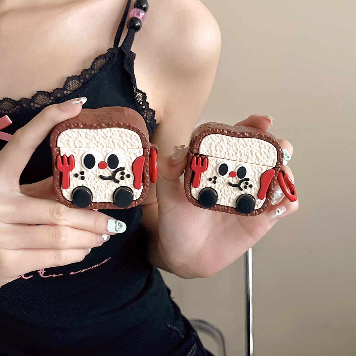 Arroz seco pan tostado aippds cubierta de auriculares para 1 / 2 generación / aippds3 / pro2 cartoon protector cubierta suave