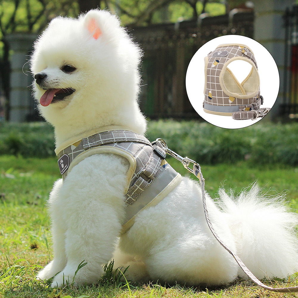 Cross-border pet leash dog harness vest anti-breakaway polyester cat leash pet supplies wholesale