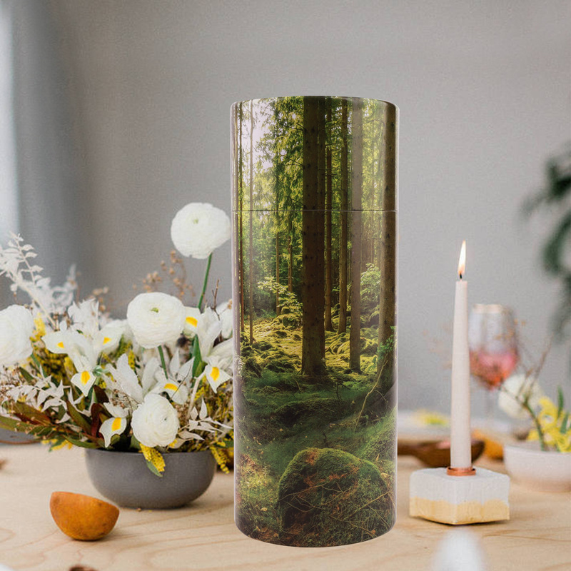 Cross-border spot direct supply cylindrical wooden paper tube biodegradable wooden pet memorial funeral urn Cross-border spot direct supply cylindrical wooden paper tube biodegradable wooden pet memorial funeral urn