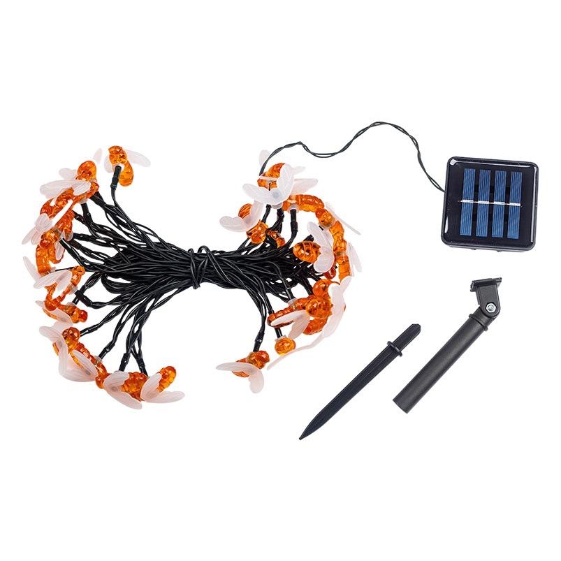 Abeja solar Cadena de luz al aire libre impermeable colorido luces césped jardín camping luces decorativas led luces de vacaciones
