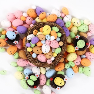 Colorful Foam Eggs Easter Kindergarten Artificial Decoration Pigeon Eggs DIY Garland Decoration Spotted Eggs