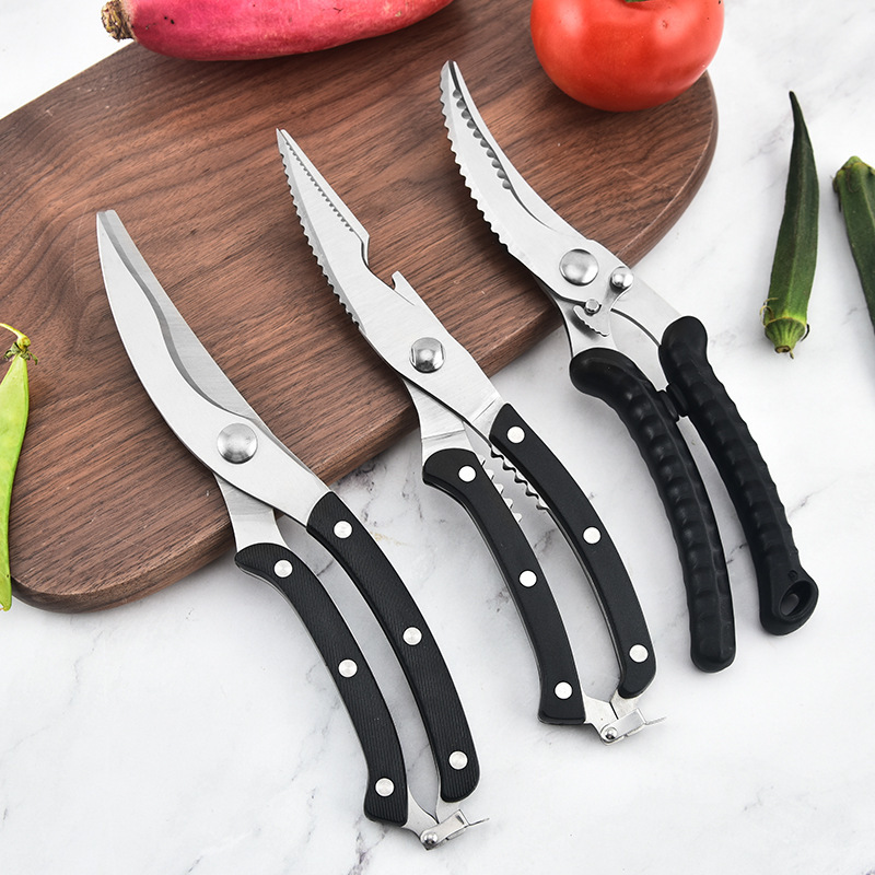 Potentes tijeras de hueso de pollo de acero inoxidable tijeras de cocina tijeras de alimentos tijeras multifuncionales tijeras de usuario doméstico