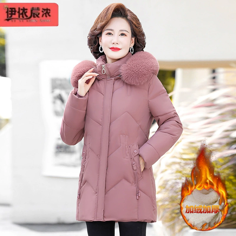 Осенняя и зимняя мама с флисом теплая хлопчатобумажная куртка