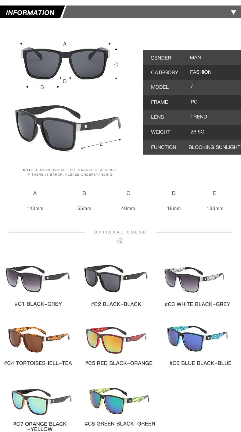 Fashion Letter Pc Square Full Frame Men's Sunglasses display picture 1