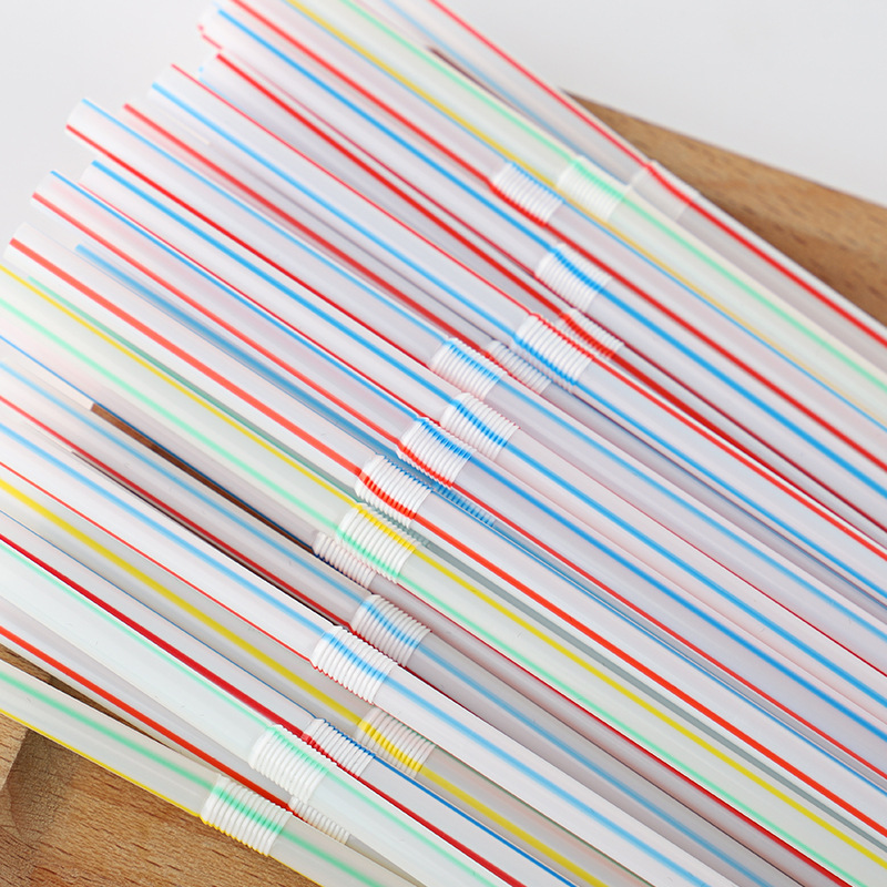 Disposable straws, colorful 100 pieces, milk tea drinks, children's baby elbow straws, juice straws wholesale