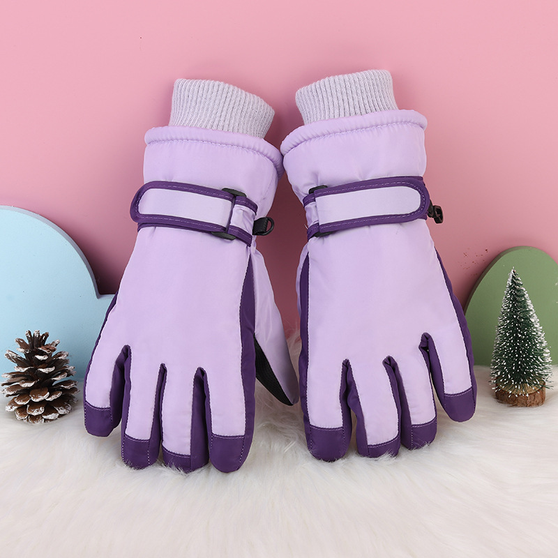 Pantalla táctil para niños de 3 - 17 años de invierno grueso a prueba de frío impermeable a prueba de viento antideslizante y caliente para jugar con guantes de seda