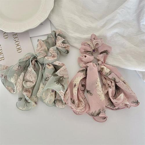 New style trendy big flower bow lock edge large intestine hair tie headdress Japanese and Korean style fabric headband floral floral headband