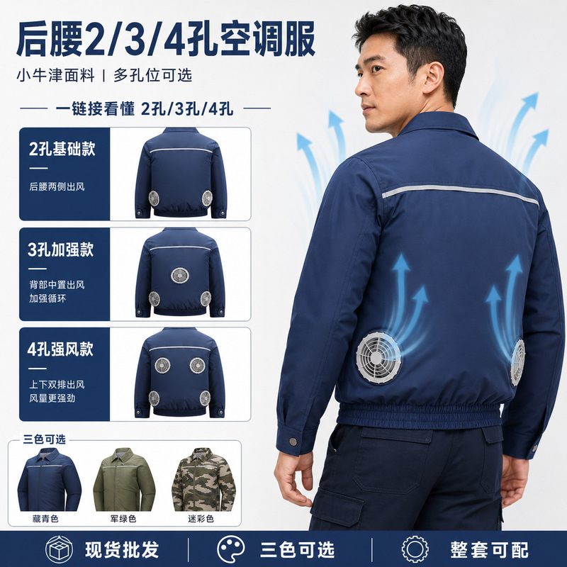 Summer Cooling Air-Conditioned Clothing for Men with Fan, Camouflage Workwear, Construction Site All-In-One Fan Workwear