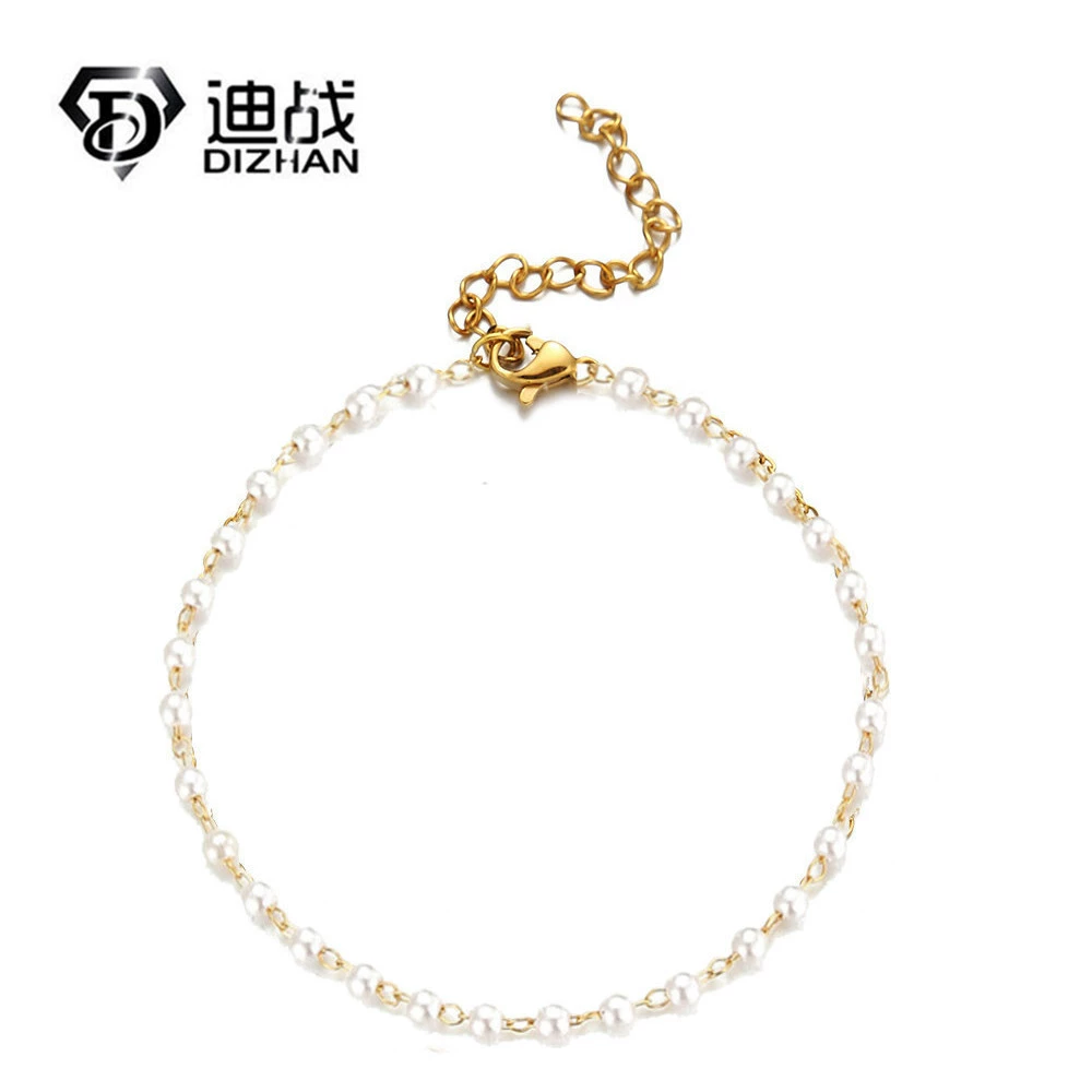Европейские и американские трансграничные ювелирные изделия простая личность изысканный темперамент Мода творческий браслет из нержавеющей стали жемчужная цепочка