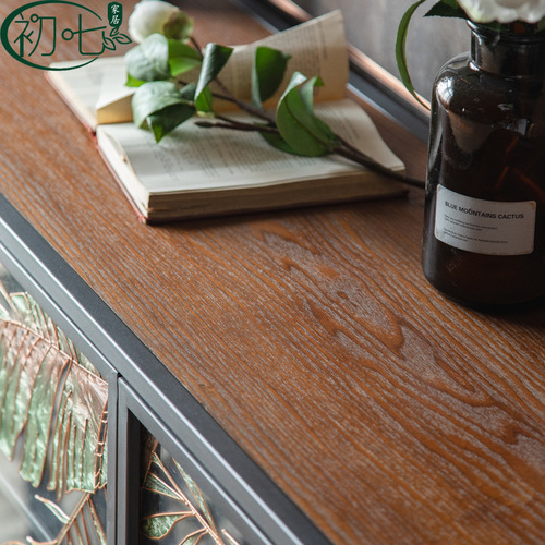 American-style entryway console cabinet, iron tea water cabinet, living room cabinet, retro dining side cabinet, shop display window, decorative cabinet