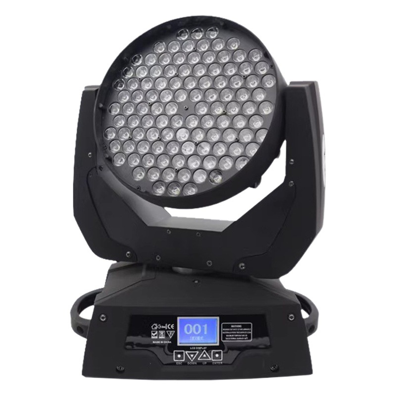 108 cabeza móvil enfoque a todo color cuatro en uno 1 Pa Barra de rendimiento de luz barra clara etapa de control de voz giratoria LED luz teñida