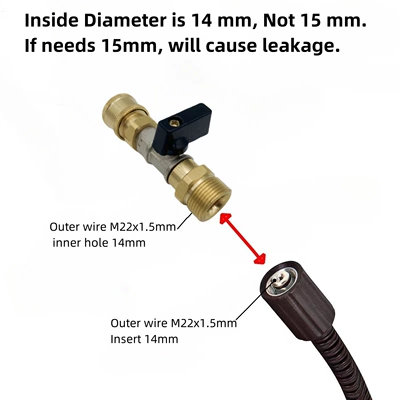 Female Connector Valve Switch Connector M22 | High pressure car wash water gun