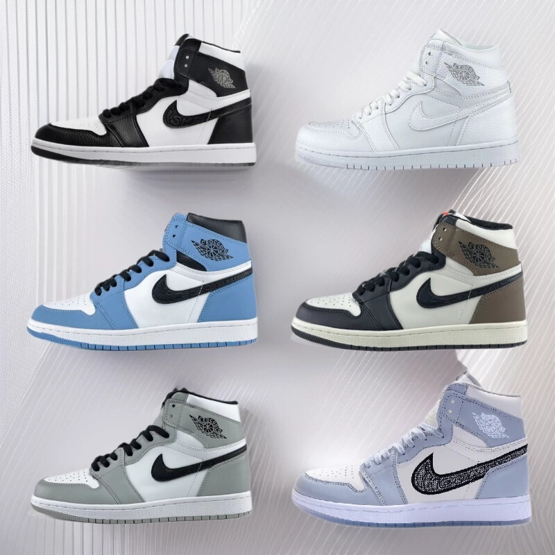 Putian Pure Original Aj1 High-Top Unisex Basketball Shoes Sneakers, Fragment Black Cat Reverse Hook Jordan Couple Model