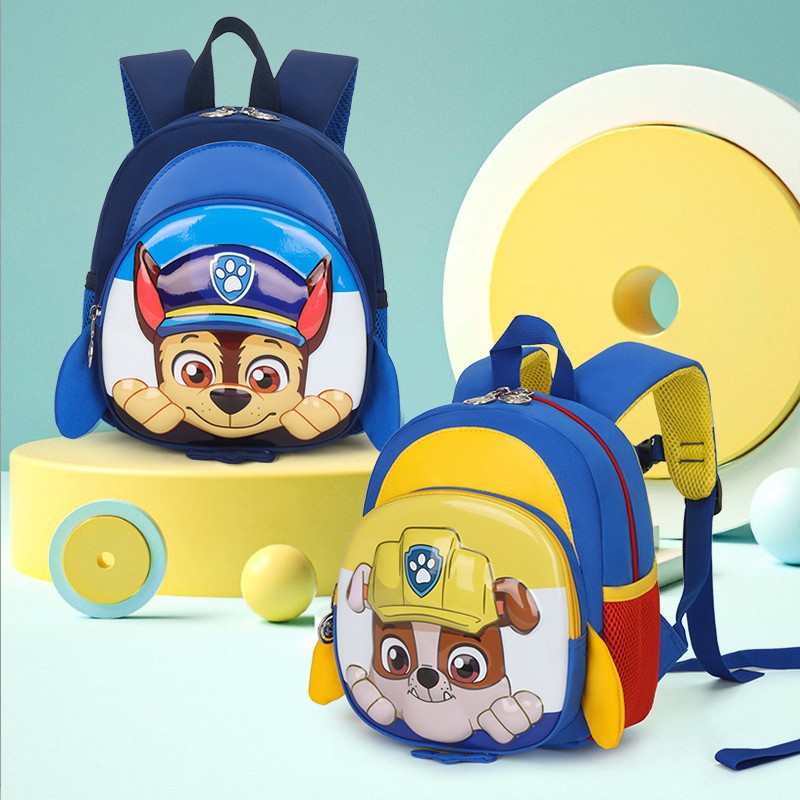 School Bag for 1-2-3 Year Old Kindergarten Children, Cartoon Puppy Backpack for Boys and Girls, Preschool Air-Cushioned Shoulder Straps