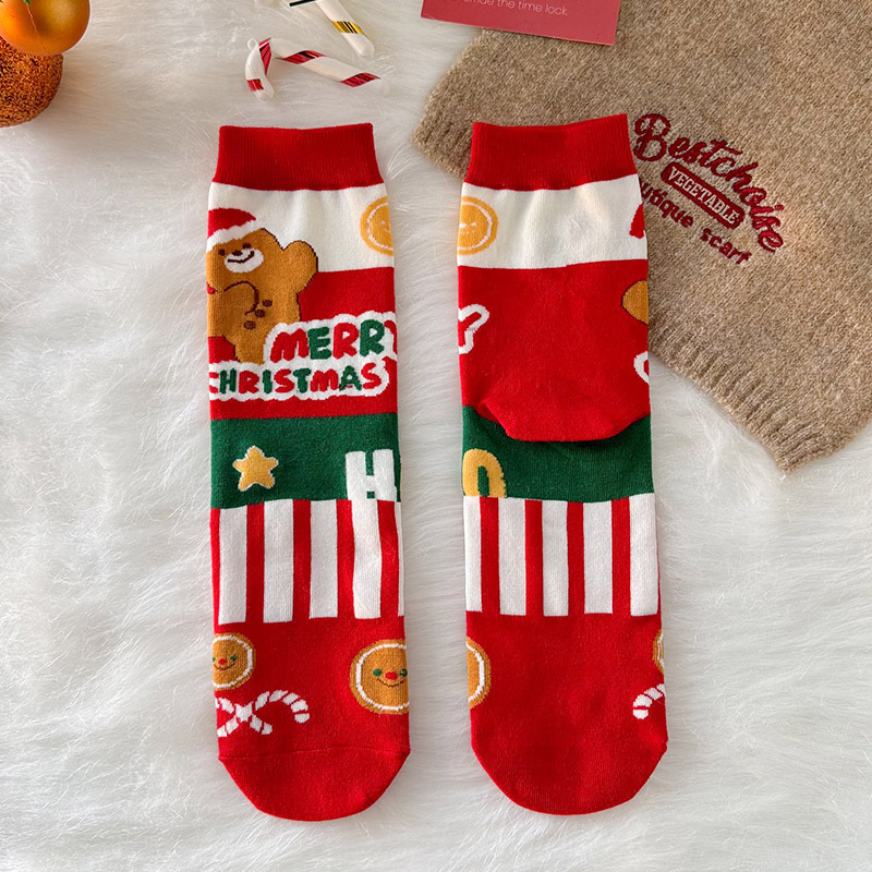 Calcetines navideños calcetines de tubo medio cajas de regalo calcetines niños dibujos animados calcetines de algodón de invierno calcetines de regalo parejas calcetines rojos y encantadores de año nuevo image 13