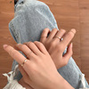 Set, fashionable brand ring, simple and elegant design, internet celebrity