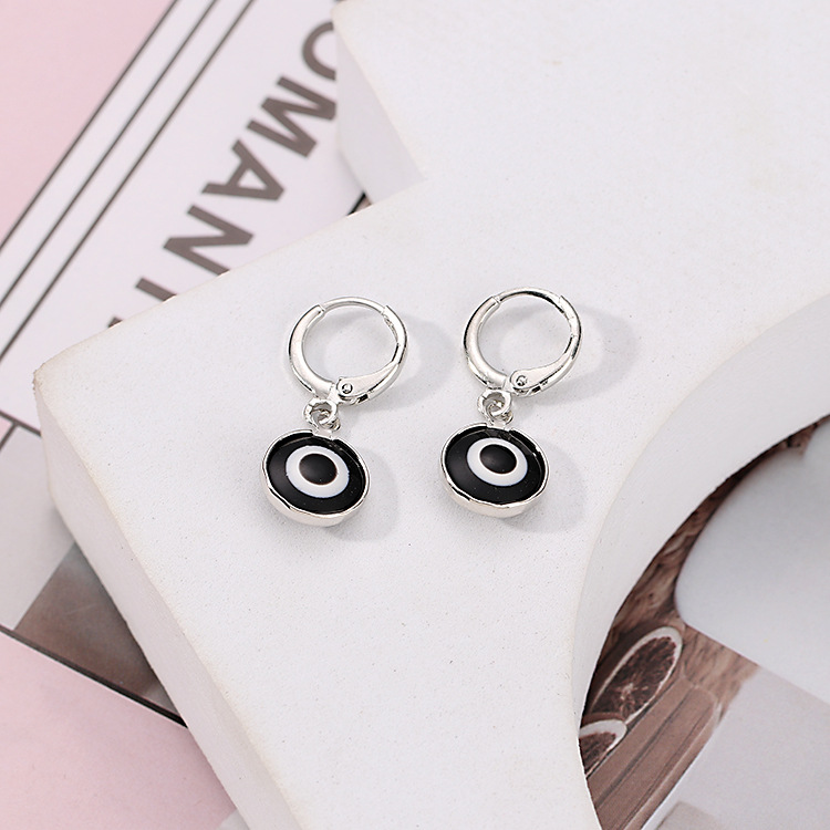 Glass Material Fashion Devil's Eye Glass Women's Drop Earrings 1 Pair