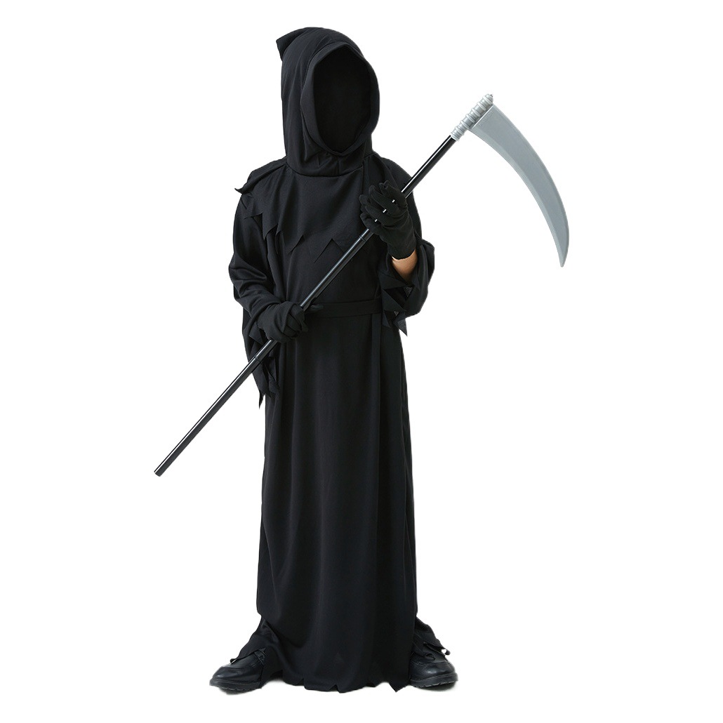 Halloween juego traje niños misterioso horror muerte vestido fresco pelo rojo luz ojos enviar hoz en stock