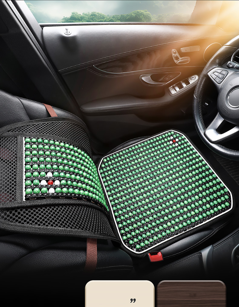 Summer Wooden Bead Headrest and Lumbar Cushion Square Cushion Multi-Piece Set Car Seat Cushion Single Piece Cooling Cushion Seat Cushion Rear Breathable Dropshipping