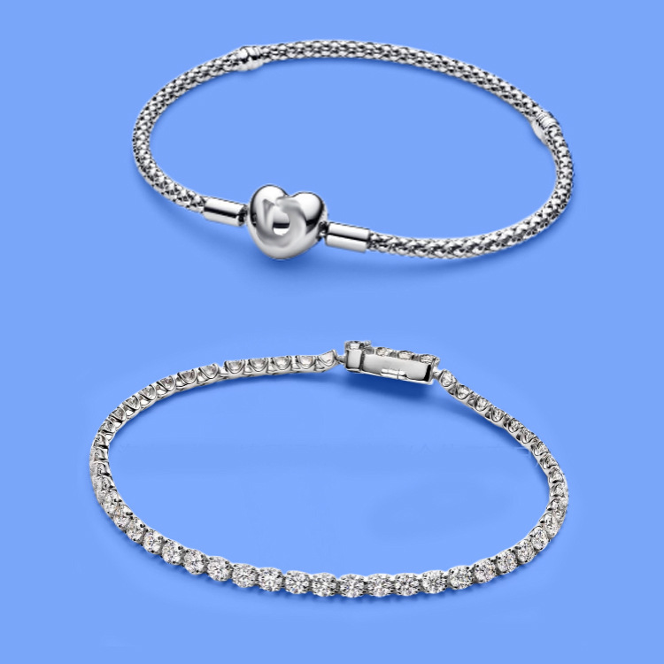 In-Stock Pandora New Dazzling Tennis Bracelet Adjustable Sparkling Series Fashion Temperament Bracelet for Women Cross-Border