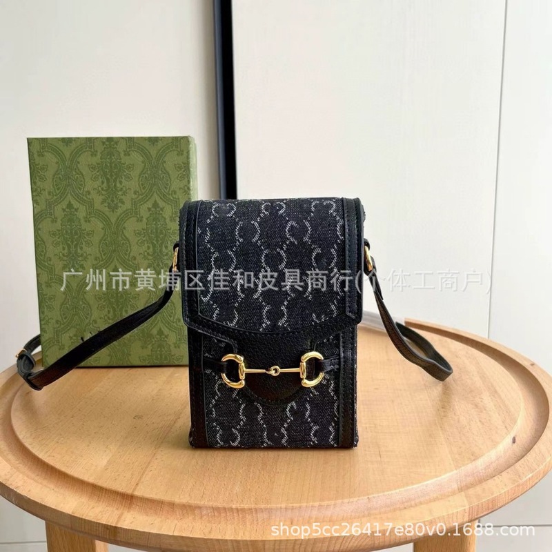 跨境新款经典老花1955手机包时尚百搭单肩斜挎小方包撞色盒子女包|undefined