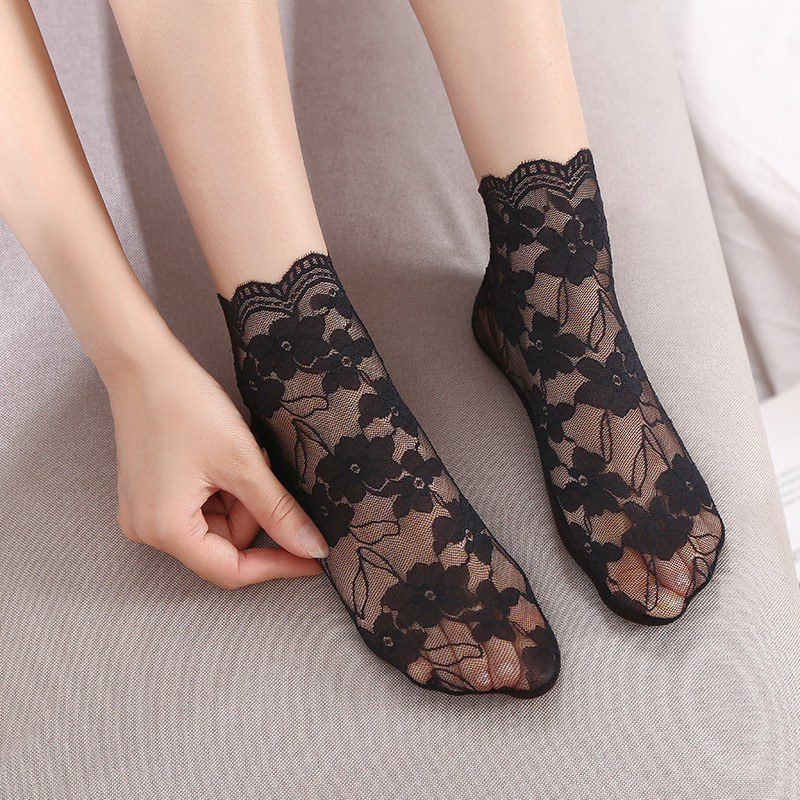 Boat Socks, Low-Cut Invisible Non-Slip Silicone Socks That Don'T Slip Off, Solid Color Cotton Socks, Women's Summer Thin Style, Wholesale from Manufacturer