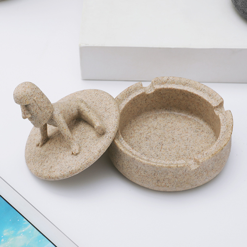 국경 간 새로운 MOAI 재떨이 이스터 아일랜드 스톤 헤드 개인화 된 재떨이 창조적 인 요가 재떨이 뚜껑