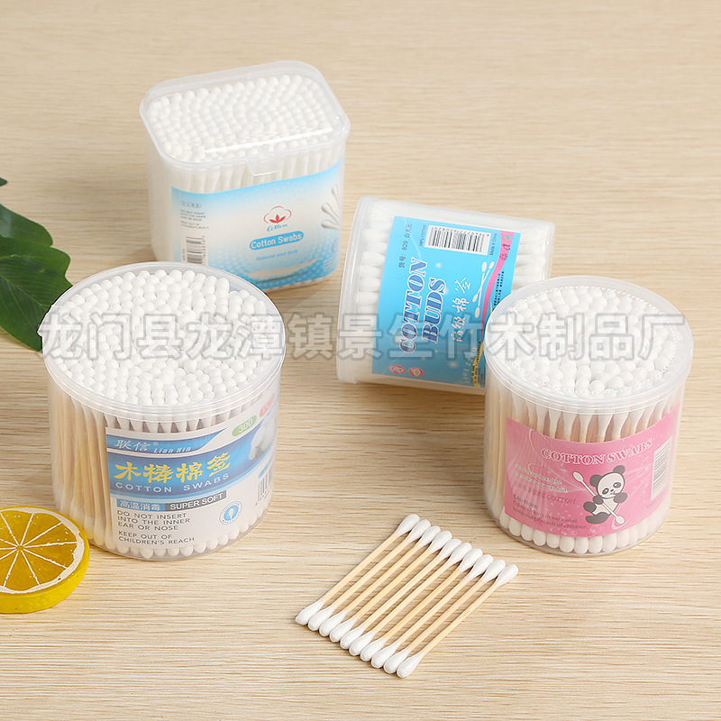 Hisopos de algodón en caja, desechables, sanitarios, de doble punta, para maquillaje, para niños, para limpieza y cuidado de los oídos. image 3